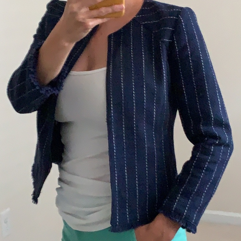 Banana Republic Navy 3/4 Sleeve Blazer